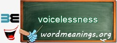 WordMeaning blackboard for voicelessness